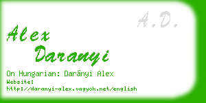 alex daranyi business card